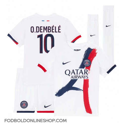 Paris Saint-Germain Ousmane Dembele #10 Udebane Trøje Børn 2024-25 Kortærmet (+ Korte bukser)